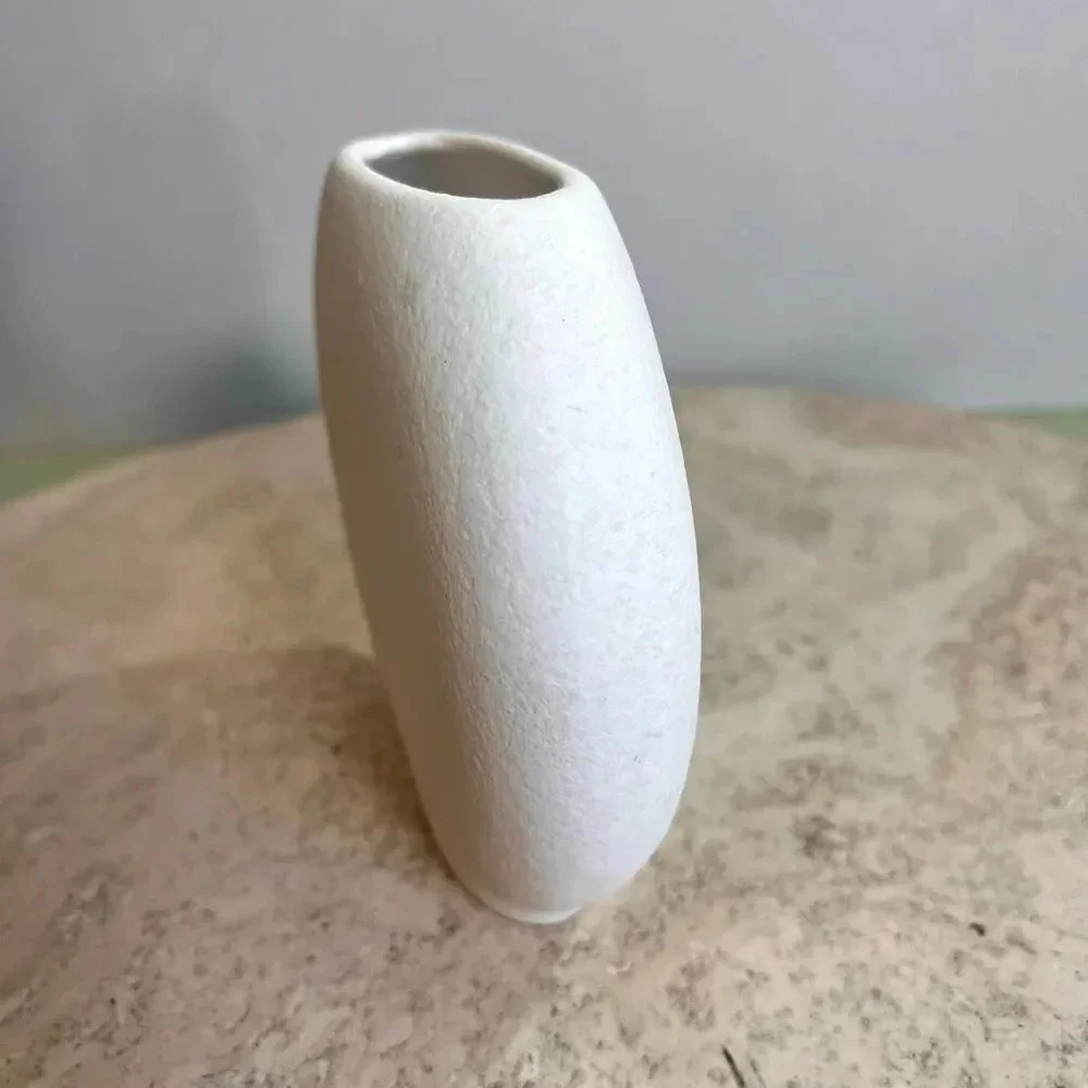 Parma by AAI Matte ivory Cream Stoneware Textured Mid-Century Art Pottery Bud Va